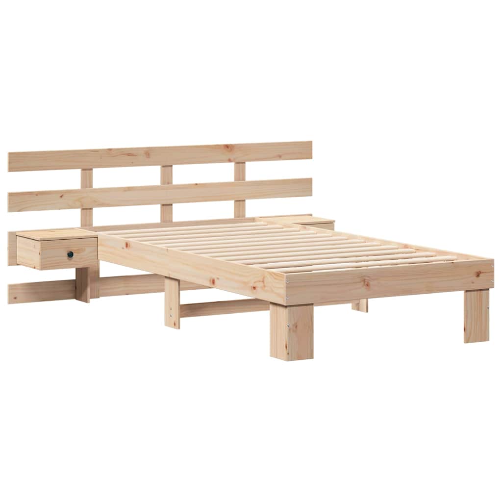 Sengestel med hovedgærde Brun 90 x 190 cm Massiv fyrretræ
