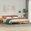 Sengestel med hovedgærde Voks brun 180 x 200 cm Massiv fyrretræ