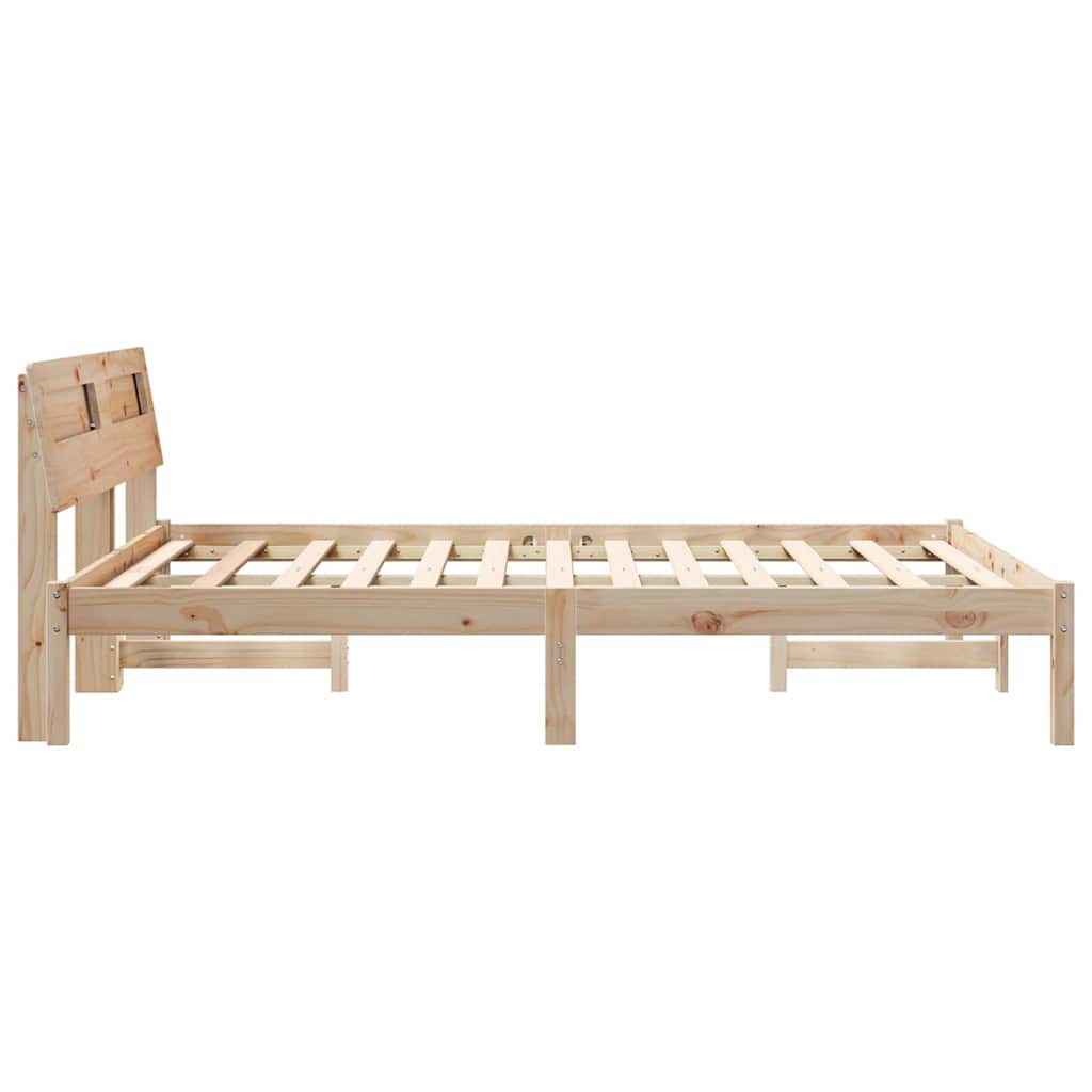 Sengestel med hovedgærde Brun 120 x 200 cm Massiv fyrretræ