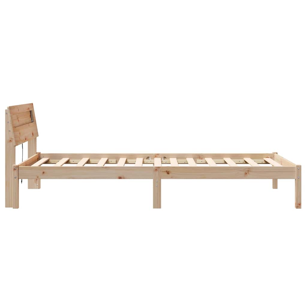 Sengestel med hovedgærde Brun 80 x 200 cm Massiv fyrretræ