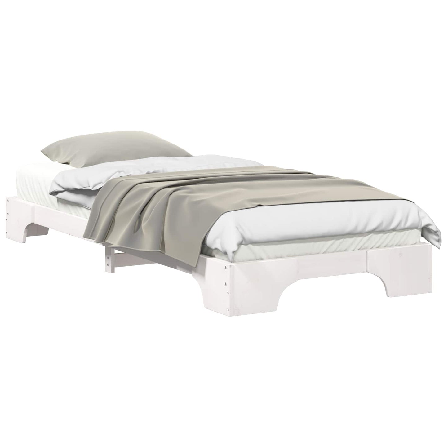 Sengestel Hvid 80 x 210 cm Massiv fyrretræ