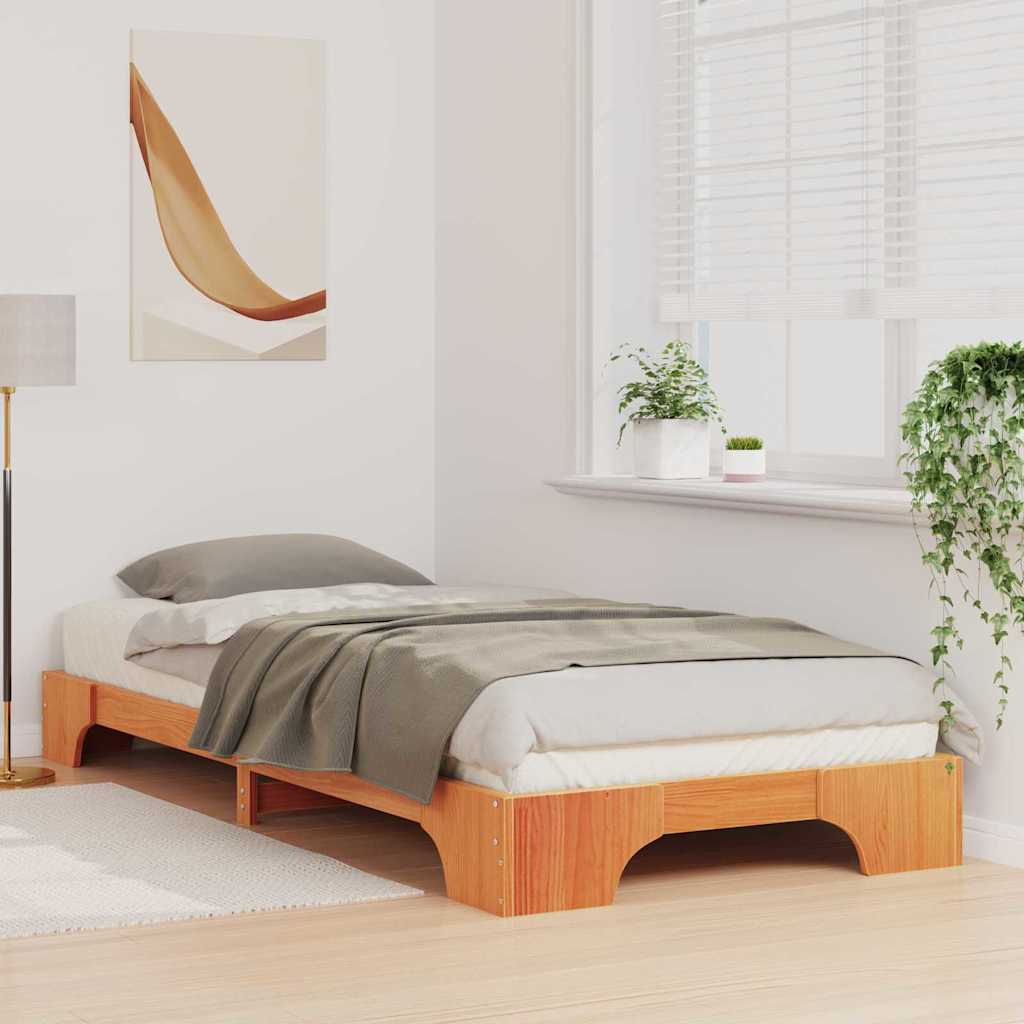 Sengestel Brun 80 x 210 cm Massiv fyrretræ