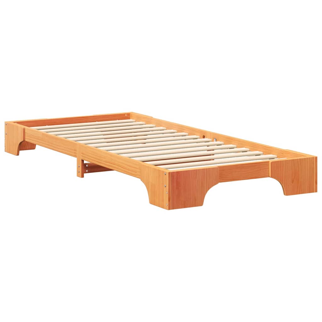 Sengestel Brun 90 x 210 cm Massiv fyrretræ