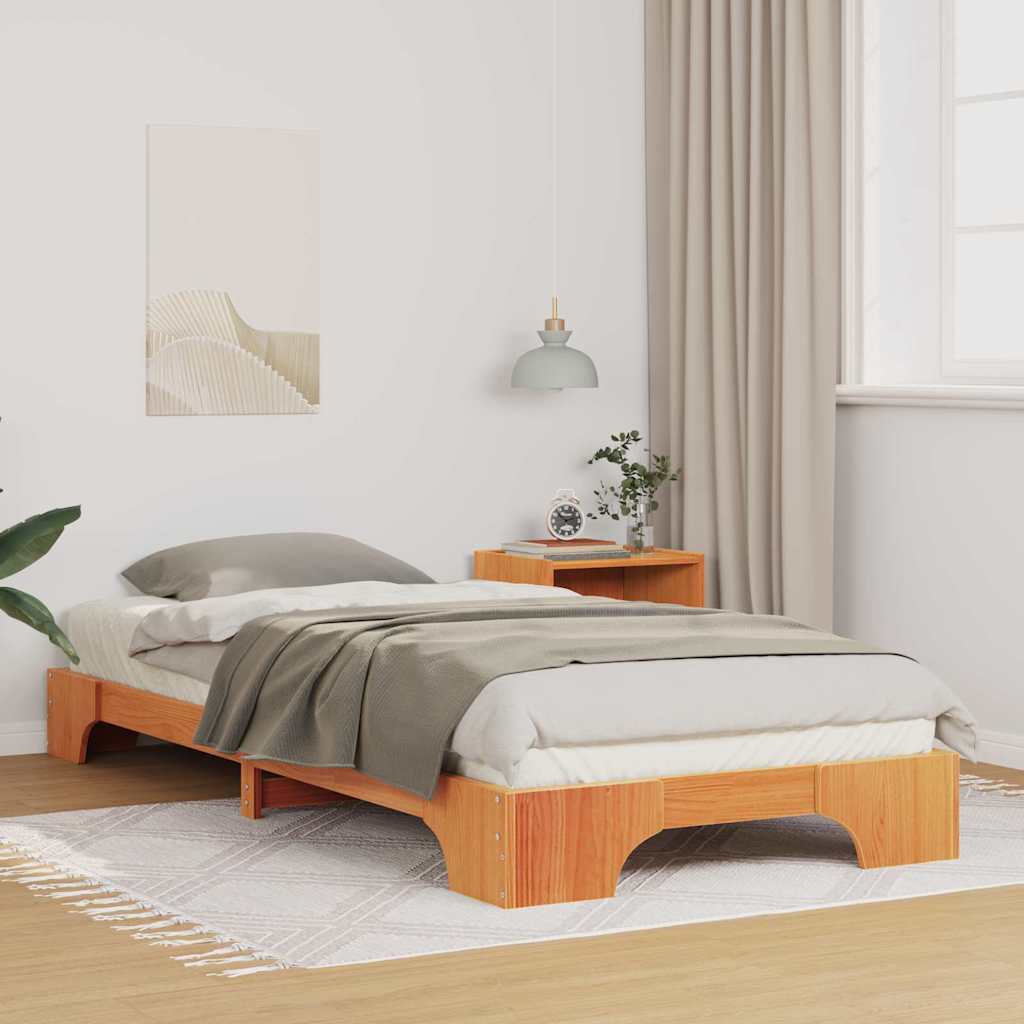 Sengestel Brun 100 x 210 cm Massiv fyrretræ