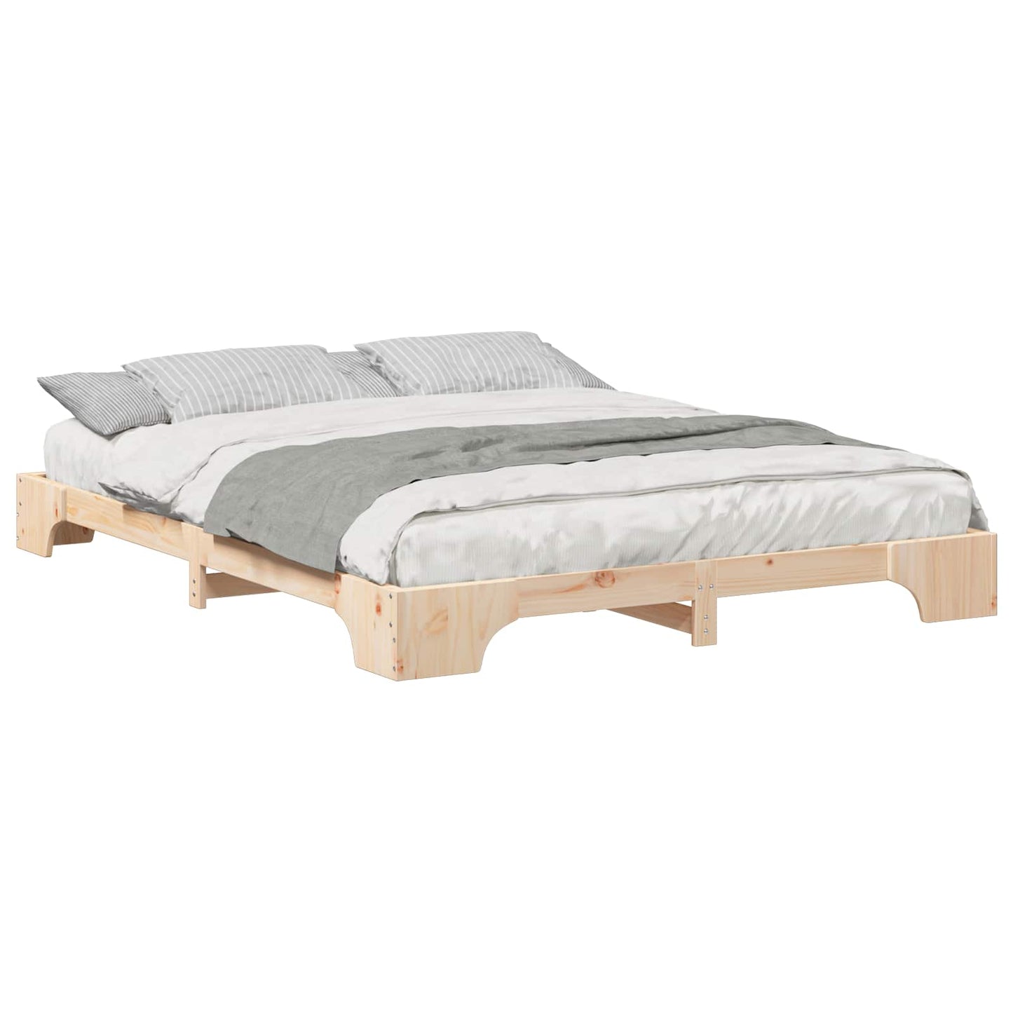 Sengestel Brun 160 x 210 cm Massiv fyrretræ
