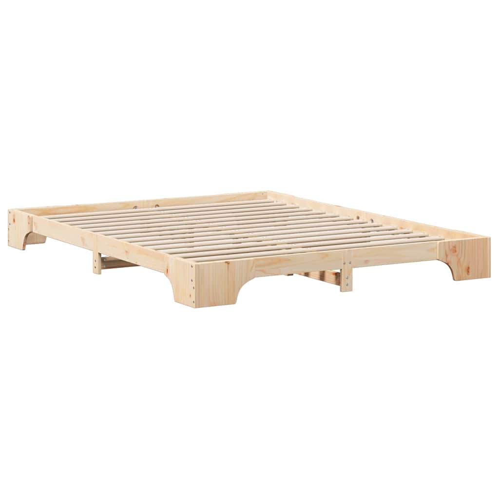 Sengestel Brun 160 x 210 cm Massiv fyrretræ
