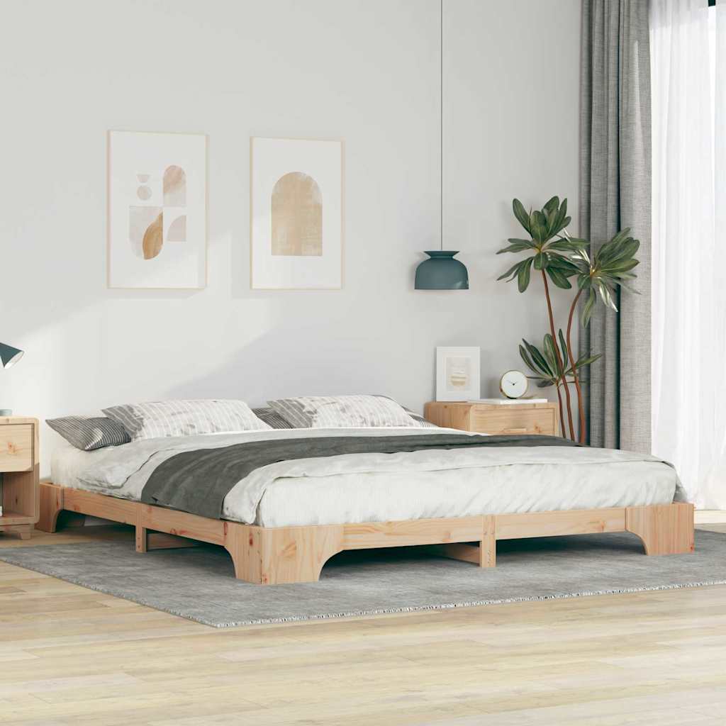 Sengestel Brun 180 x 210 cm Massiv fyrretræ