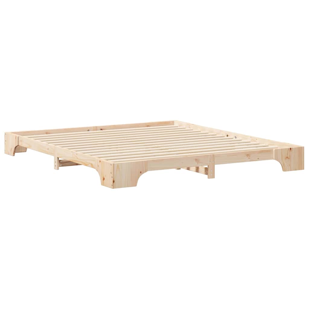Sengestel Brun 180 x 210 cm Massiv fyrretræ