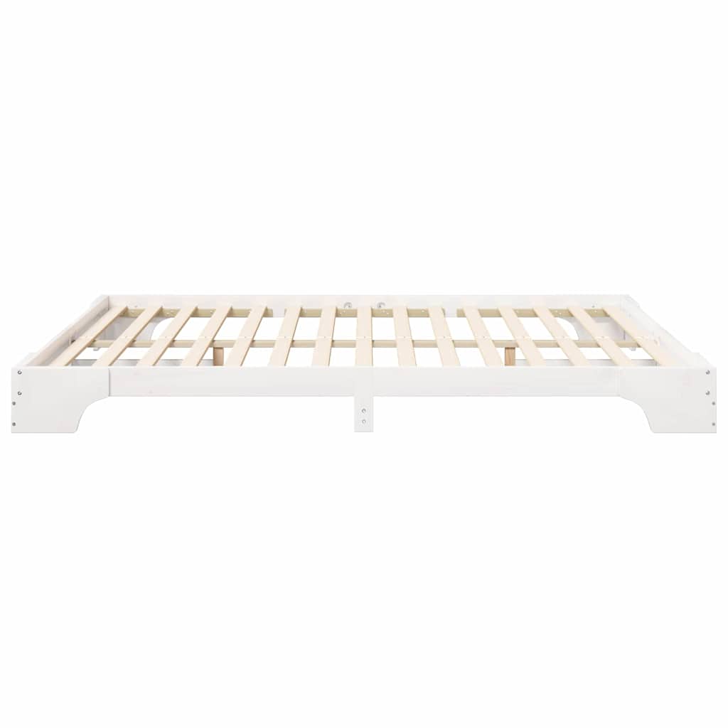Sengestel Hvid 180 x 210 cm Massiv fyrretræ