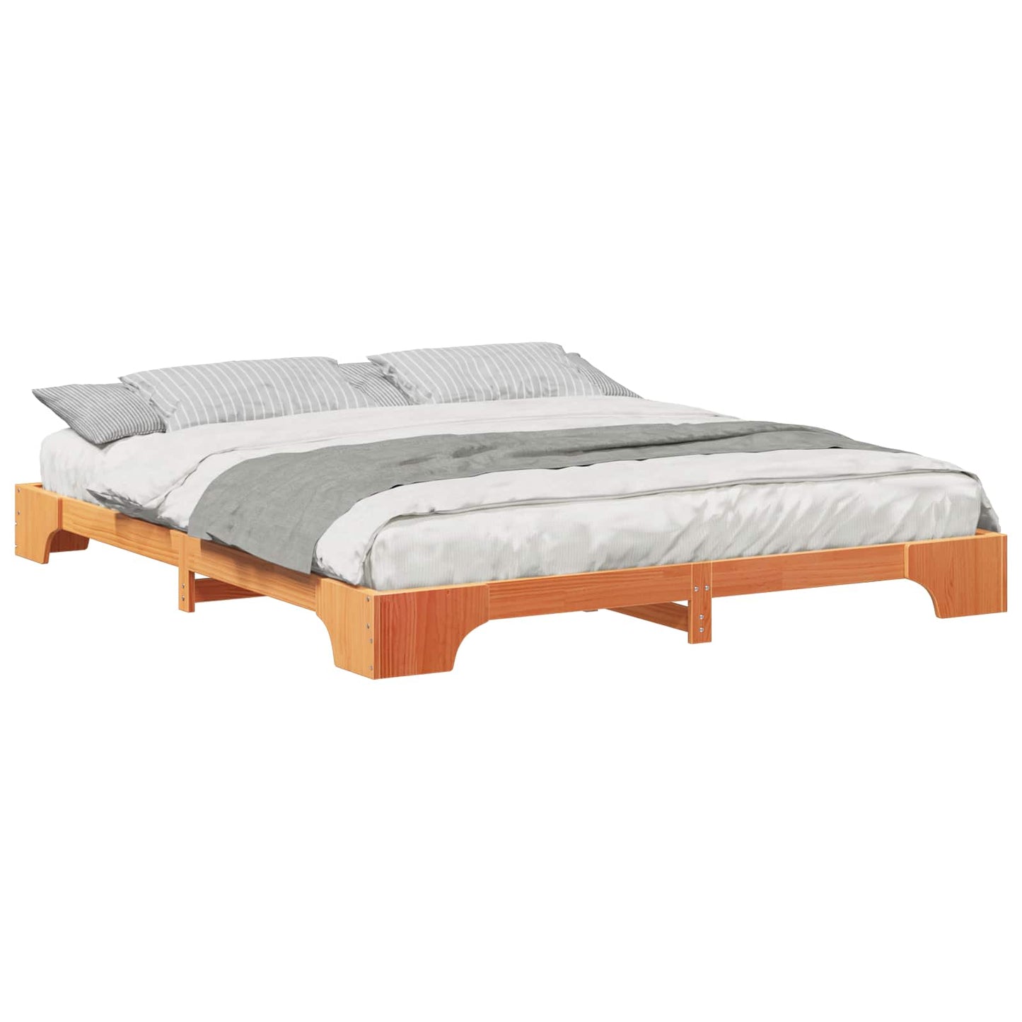 Sengestel Brun 180 x 210 cm Massiv fyrretræ