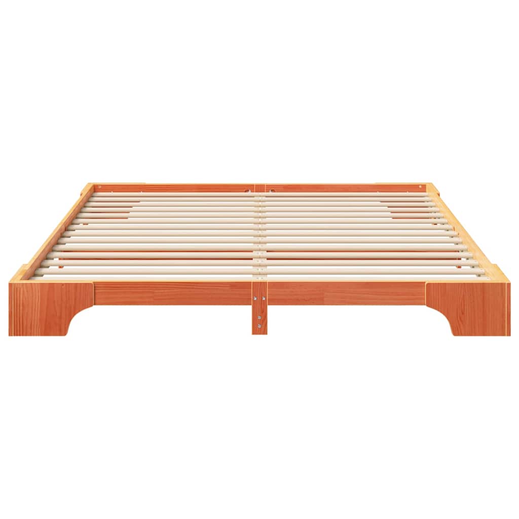 Sengestel Brun 180 x 210 cm Massiv fyrretræ