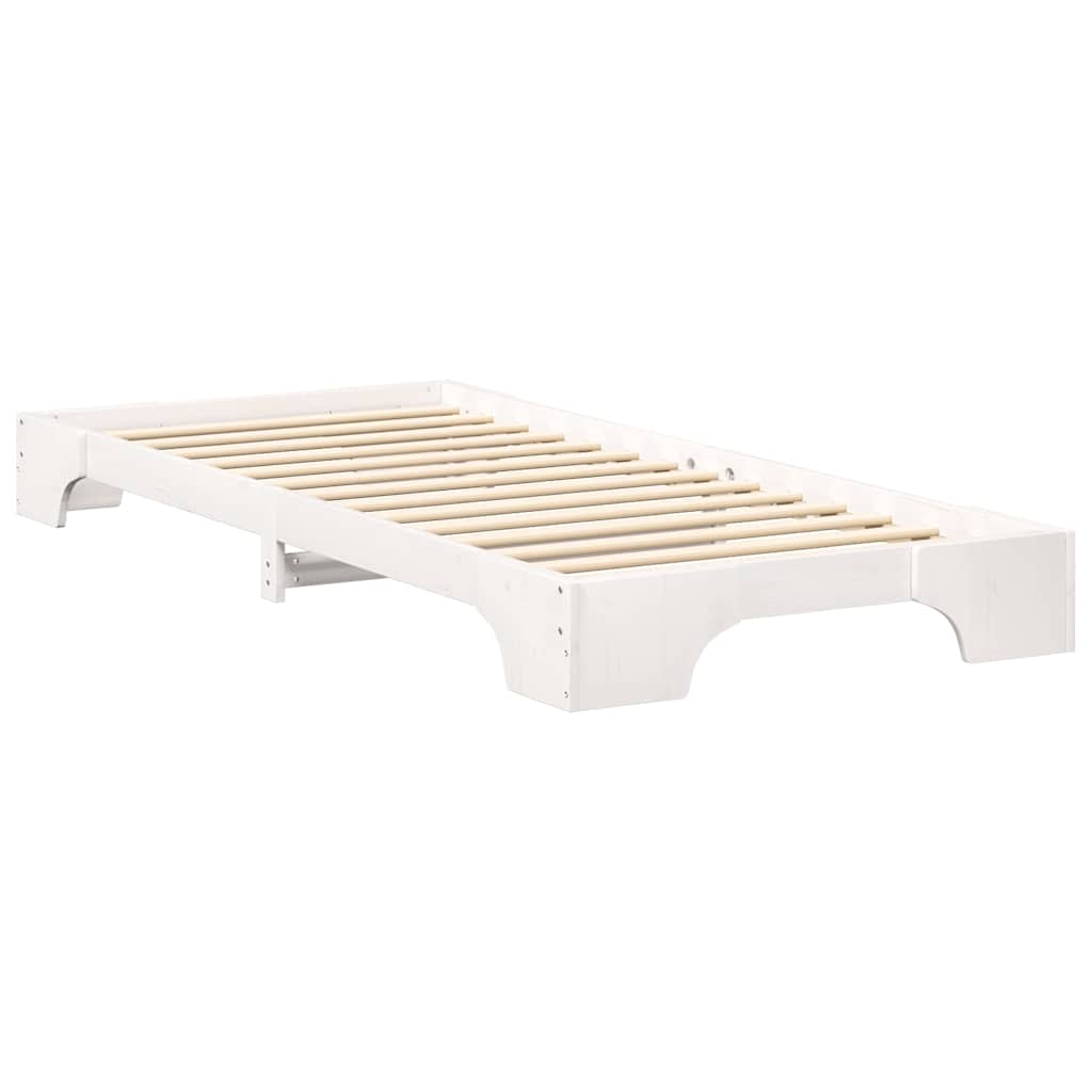 Sengestel Hvid 80 x 220 cm Massiv fyrretræ