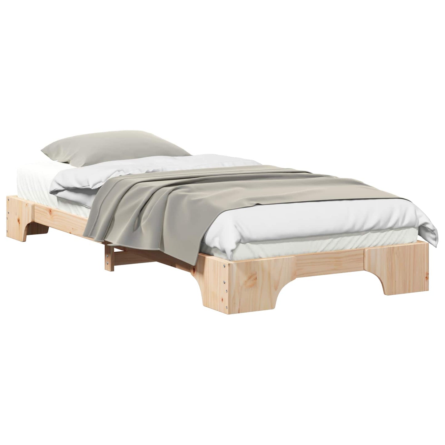Sengestel Brun 90 x 220 cm Massiv fyrretræ