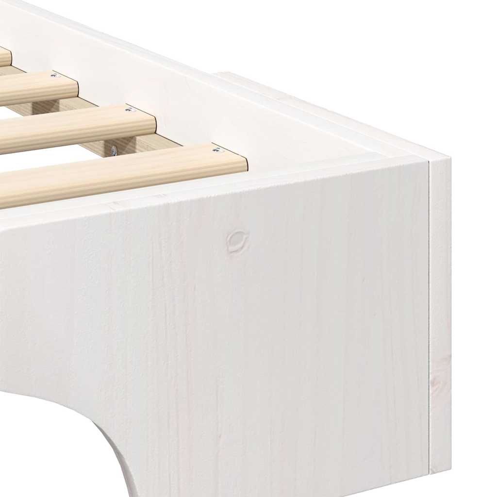 Sengestel Hvid 100 x 220 cm Massiv fyrretræ