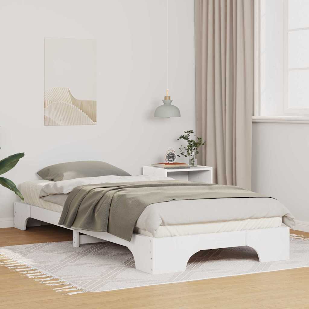Sengestel Hvid 100 x 220 cm Massiv fyrretræ