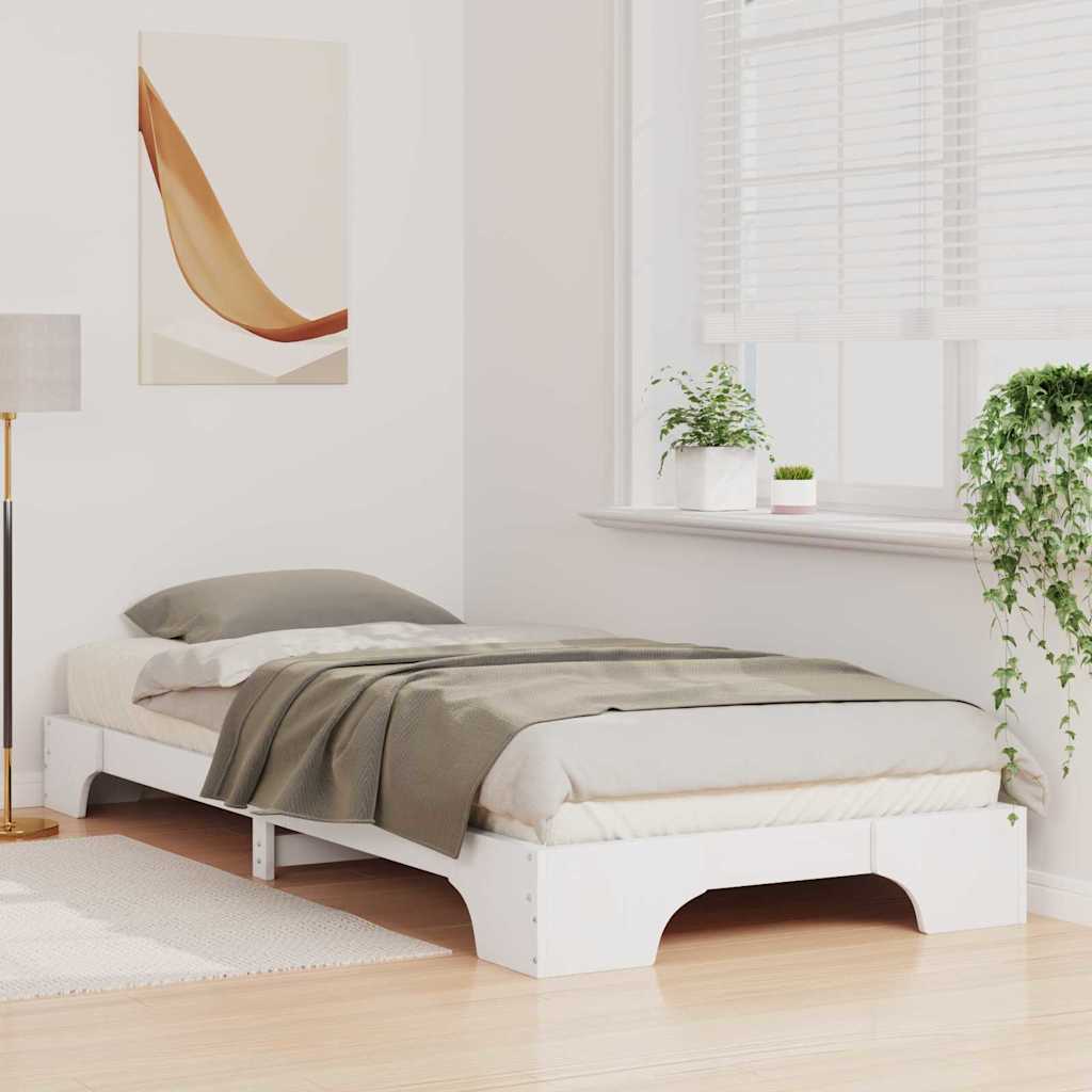 Sengestel Hvid 100 x 220 cm Massiv fyrretræ