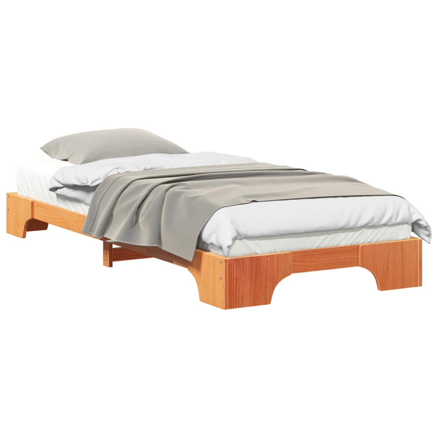 Sengestel Brun 100 x 220 cm Massiv fyrretræ