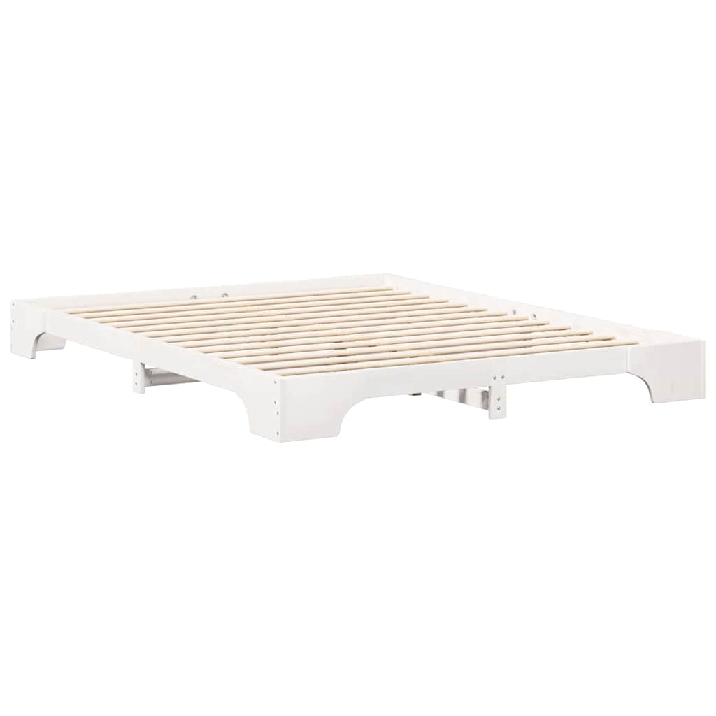 Sengestel Hvid 160 x 220 cm Massiv fyrretræ