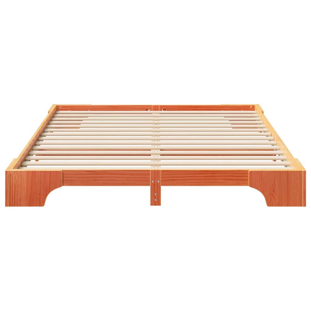 Sengestel Brun 160 x 220 cm Massiv fyrretræ