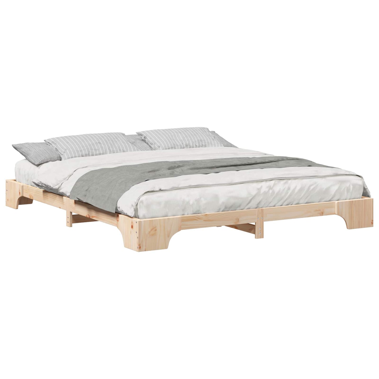 Sengestel Brun 180 x 220 cm Massiv fyrretræ