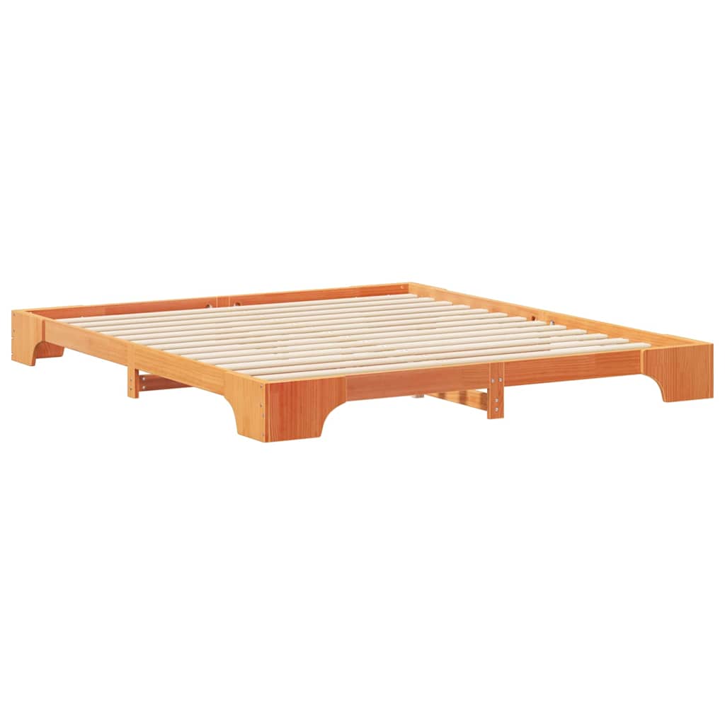 Sengestel Brun 180 x 220 cm Massiv fyrretræ