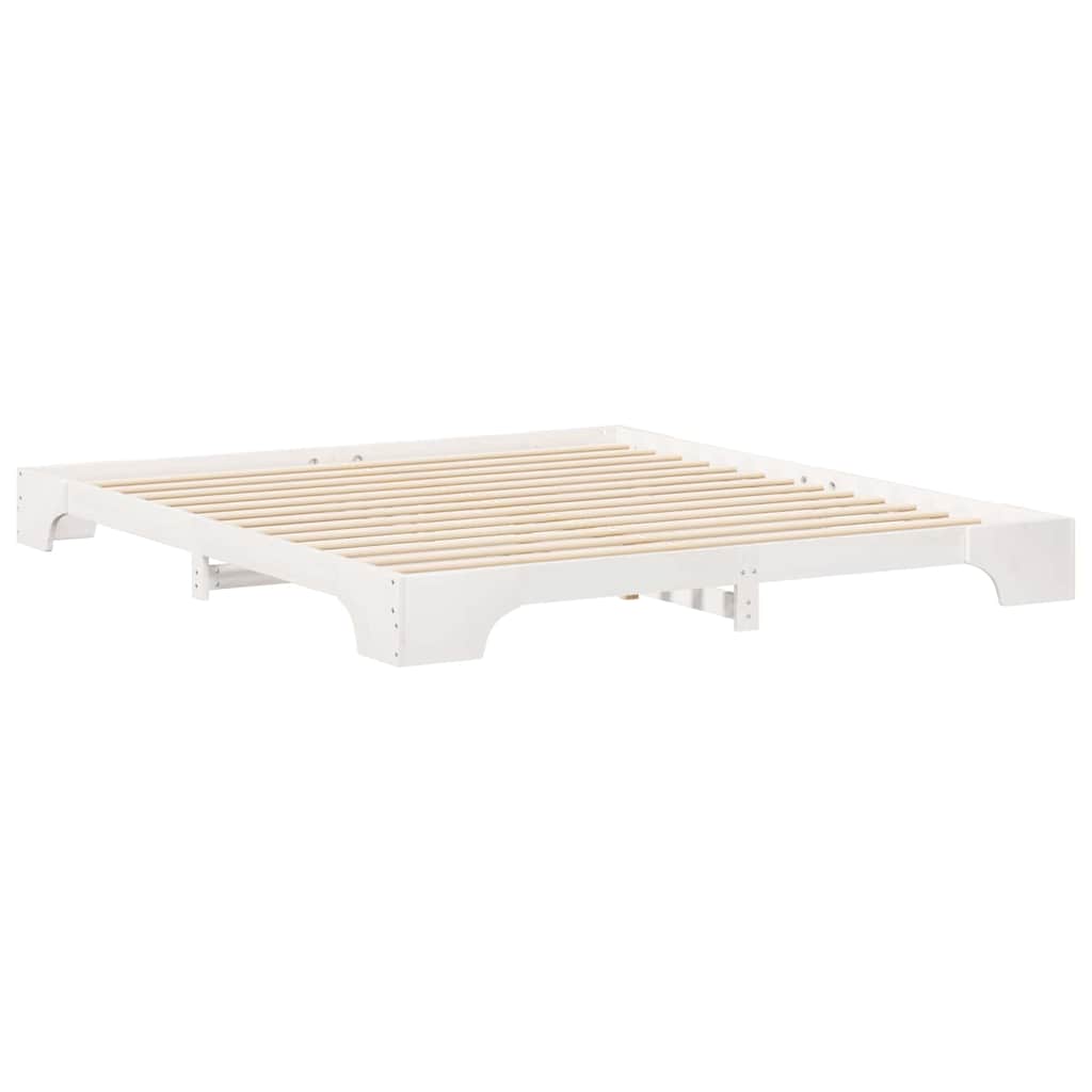 Sengestel Hvid 200 x 220 cm Massiv fyrretræ