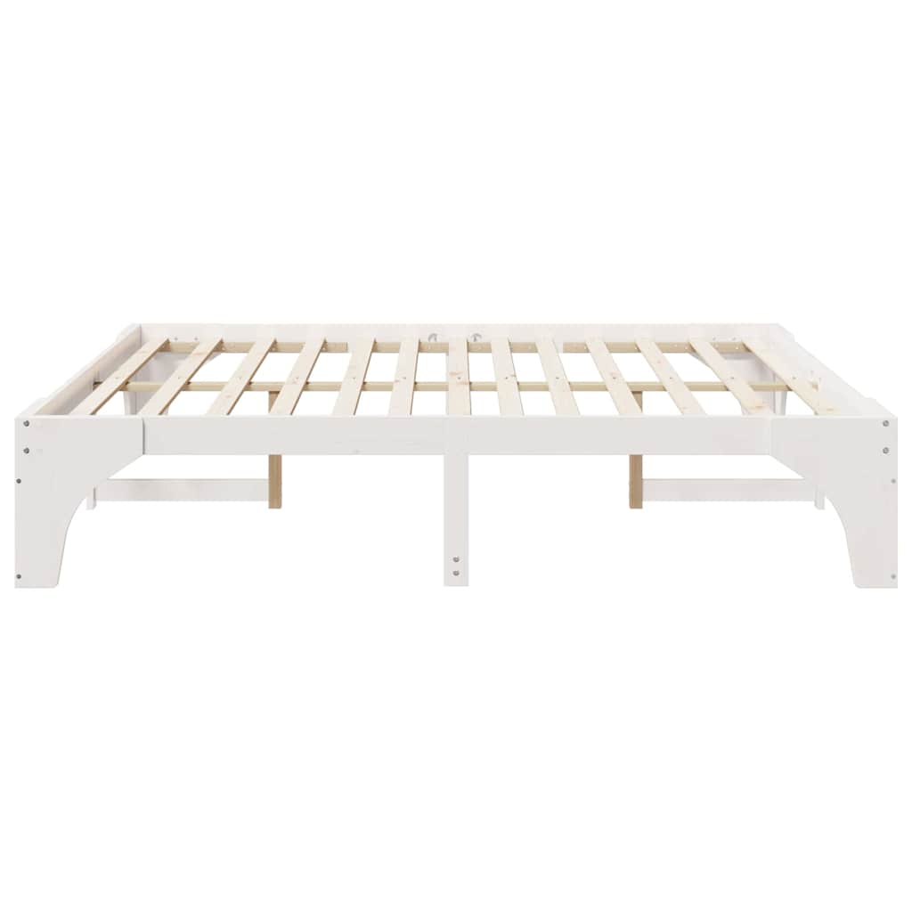 Sengestel Hvid 180 x 200 cm Massiv fyrretræ