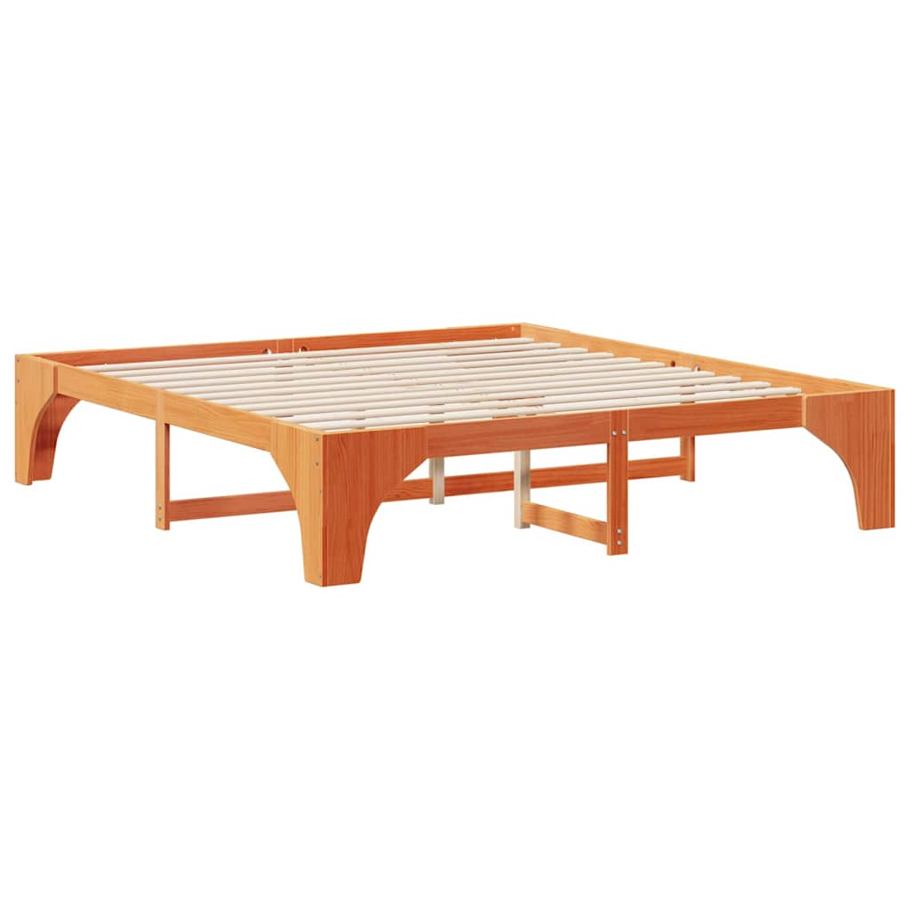 Sengestel Brun 180 x 200 cm Massiv fyrretræ