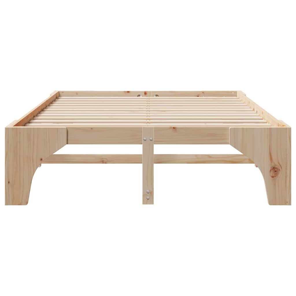 Sengestel Brun 160 x 200 cm Massiv fyrretræ
