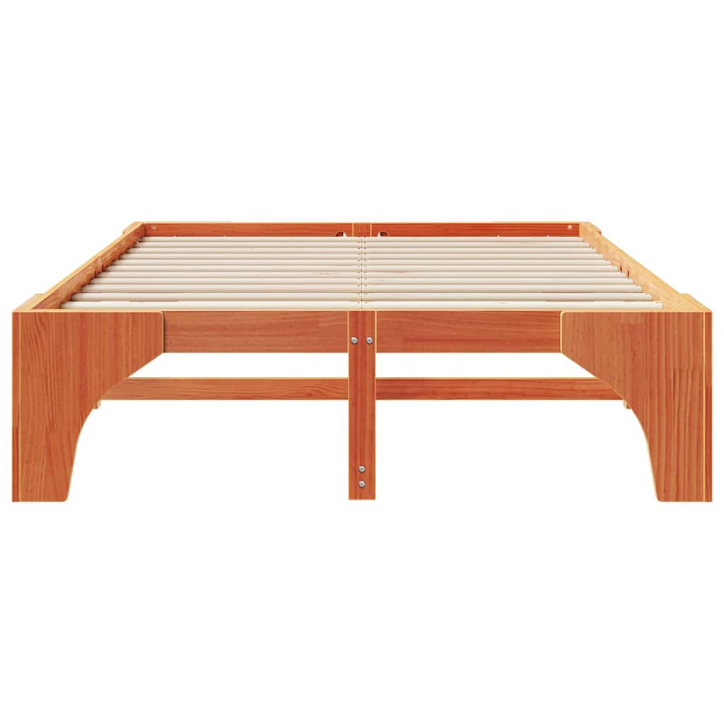 Sengestel Brun 160 x 200 cm Massiv fyrretræ