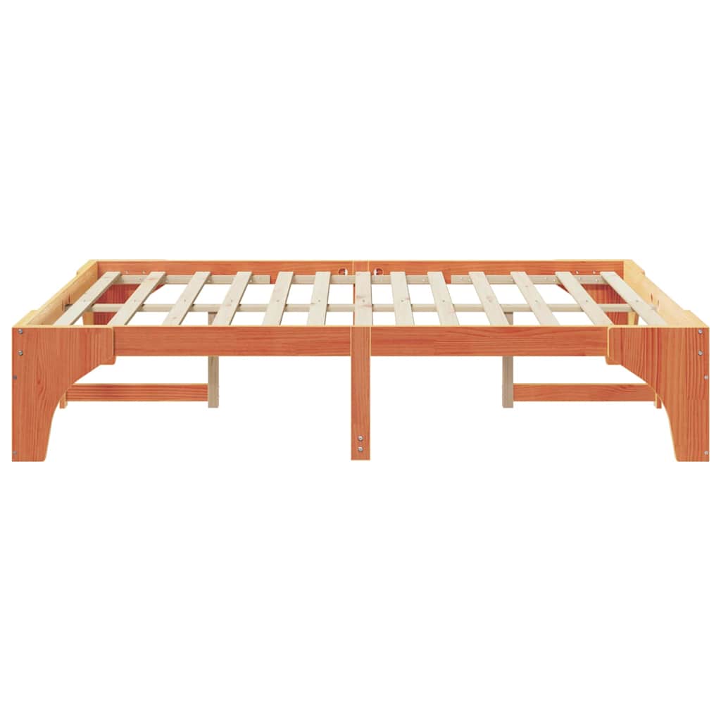Sengestel Brun 160 x 200 cm Massiv fyrretræ