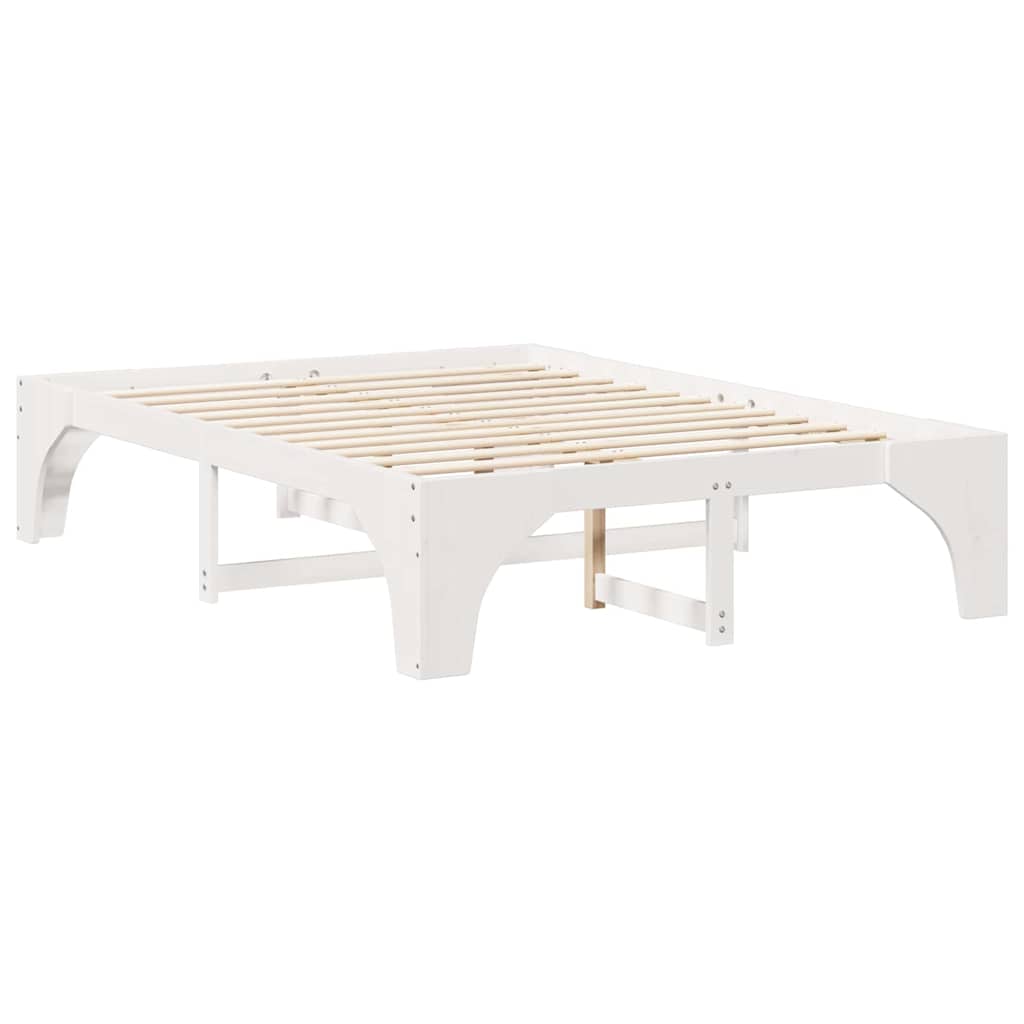 Sengestel Hvid 150 x 200 cm Massiv fyrretræ