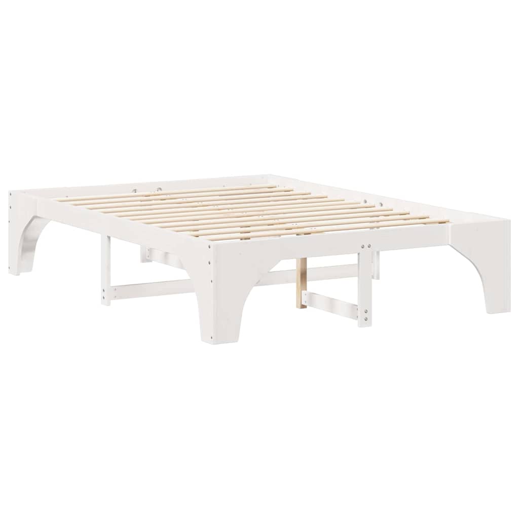 Sengestel Hvid 150 x 200 cm Massiv fyrretræ