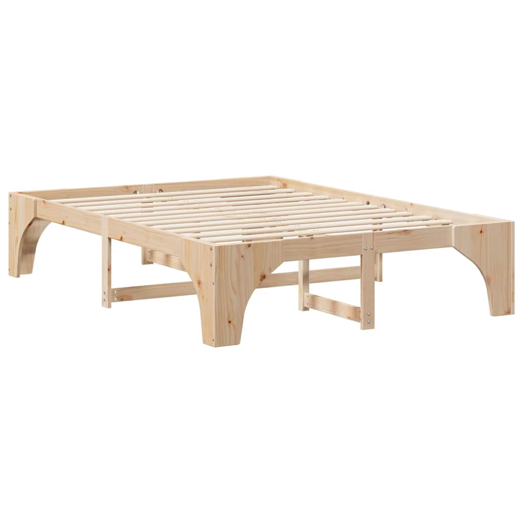 Sengestel Brun 140 x 200 cm Massiv fyrretræ