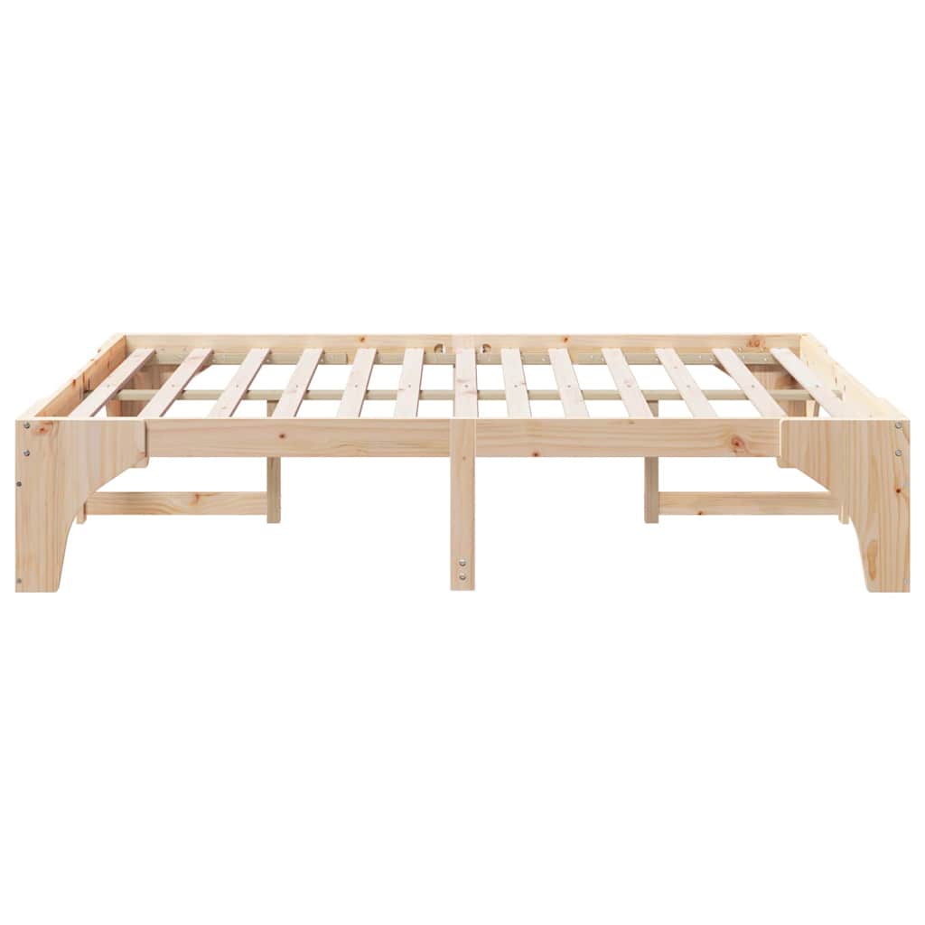 Sengestel Brun 140 x 200 cm Massiv fyrretræ