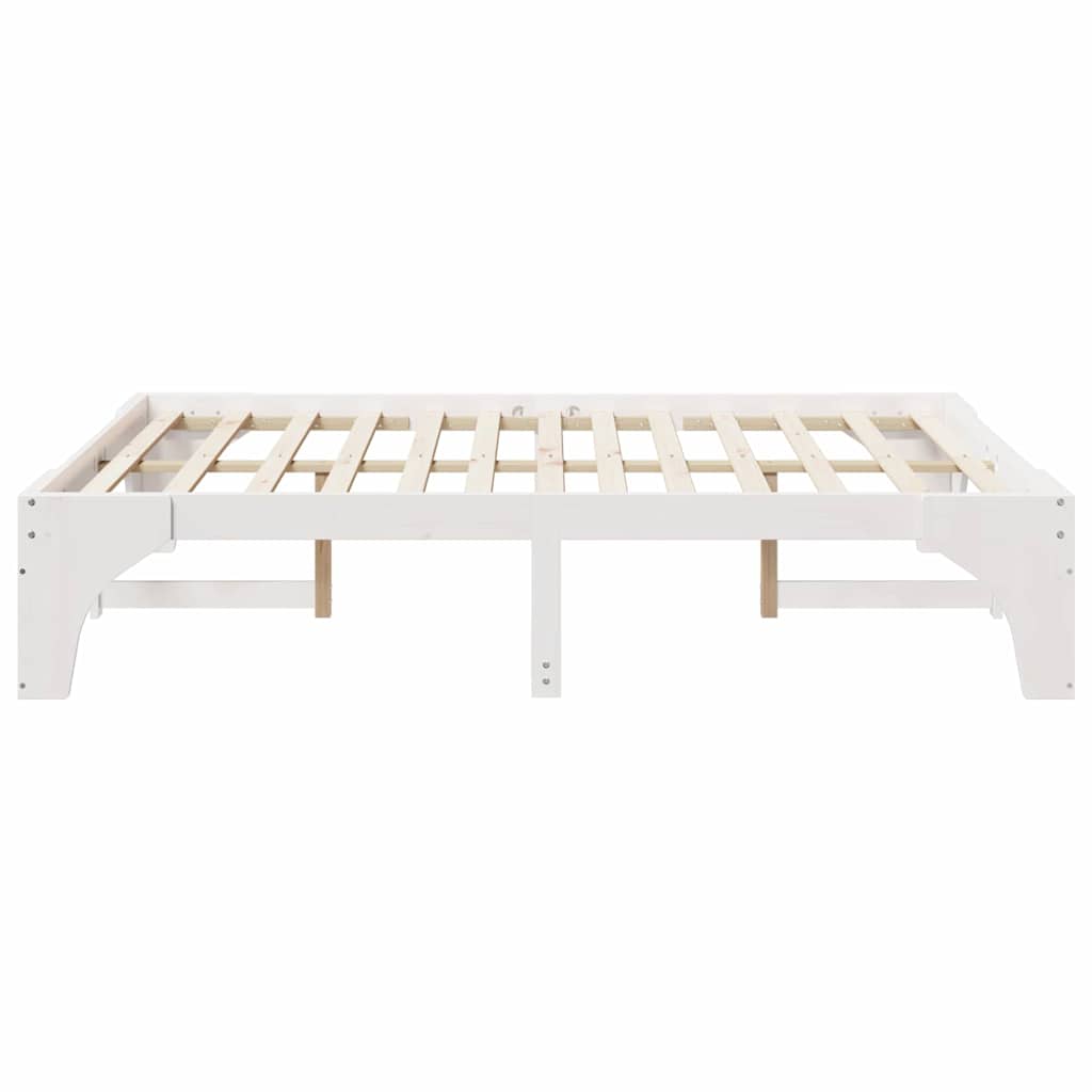 Sengestel Hvid 140 x 200 cm Massiv fyrretræ