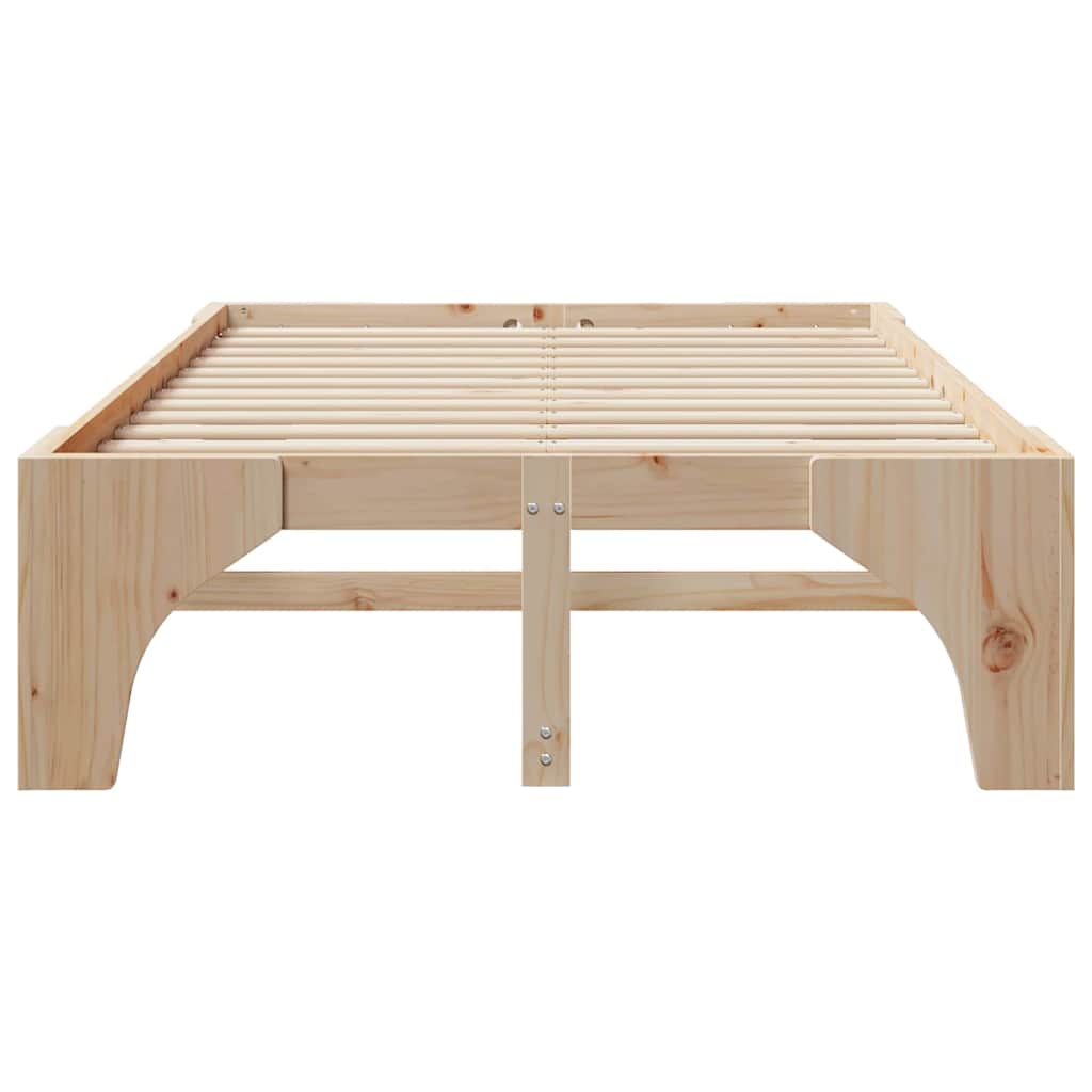 Sengestel Brun 120 x 200 cm Massiv fyrretræ