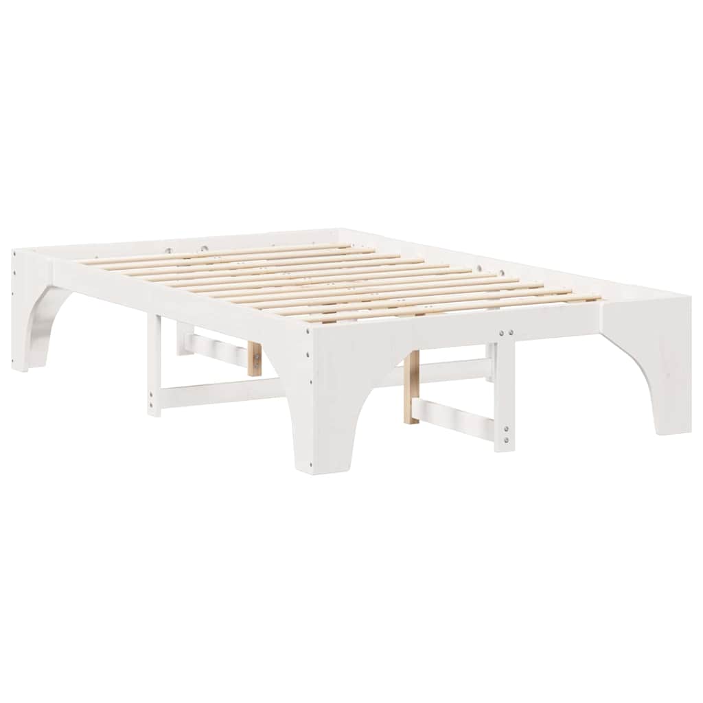 Sengestel Hvid 120 x 200 cm Massiv fyrretræ