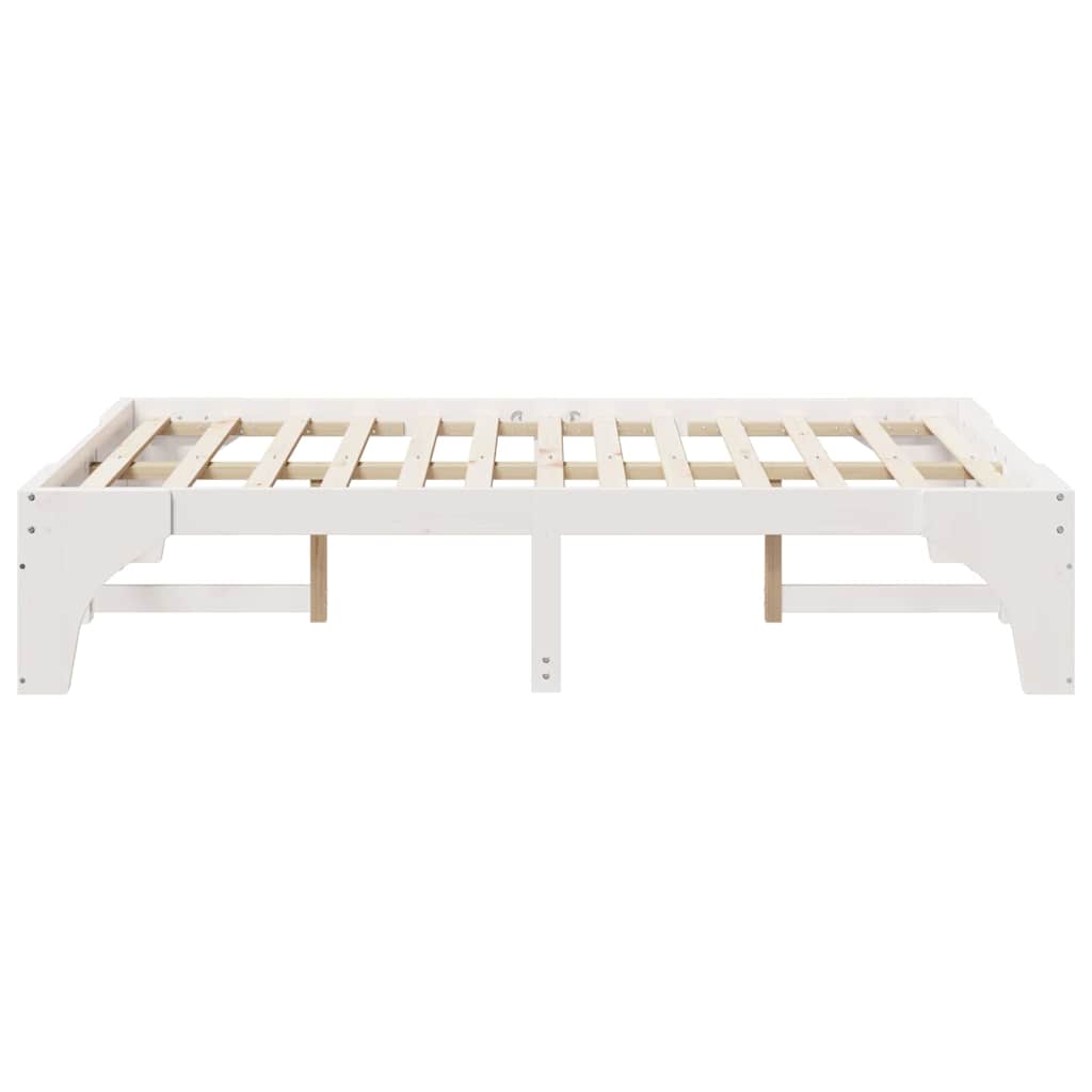 Sengestel Hvid 120 x 200 cm Massiv fyrretræ