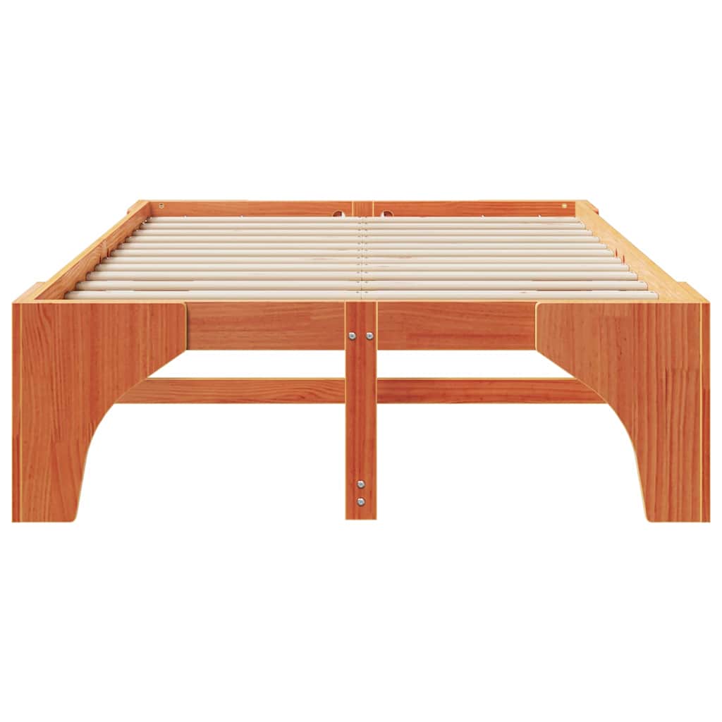 Sengestel Brun 140 x 190 cm Massiv fyrretræ