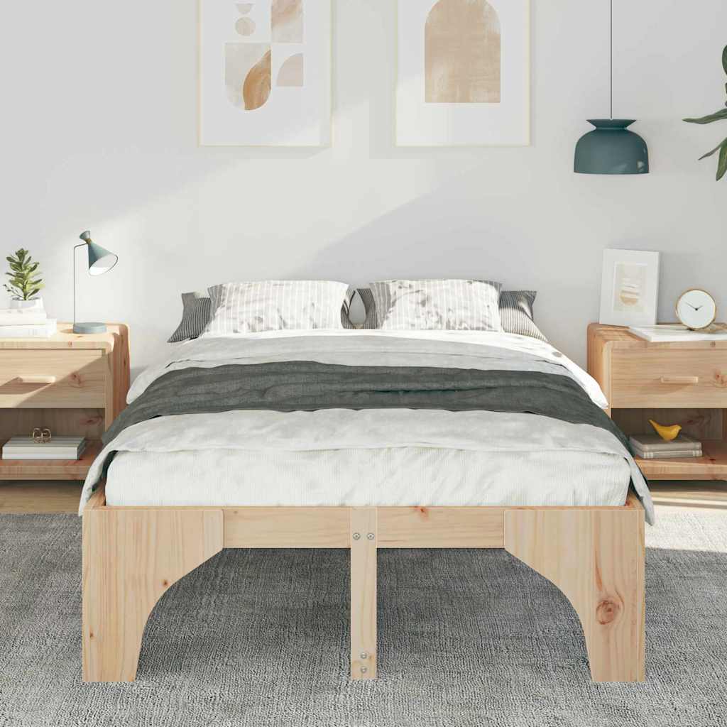 Sengestel Brun 120 x 190 cm Massiv fyrretræ