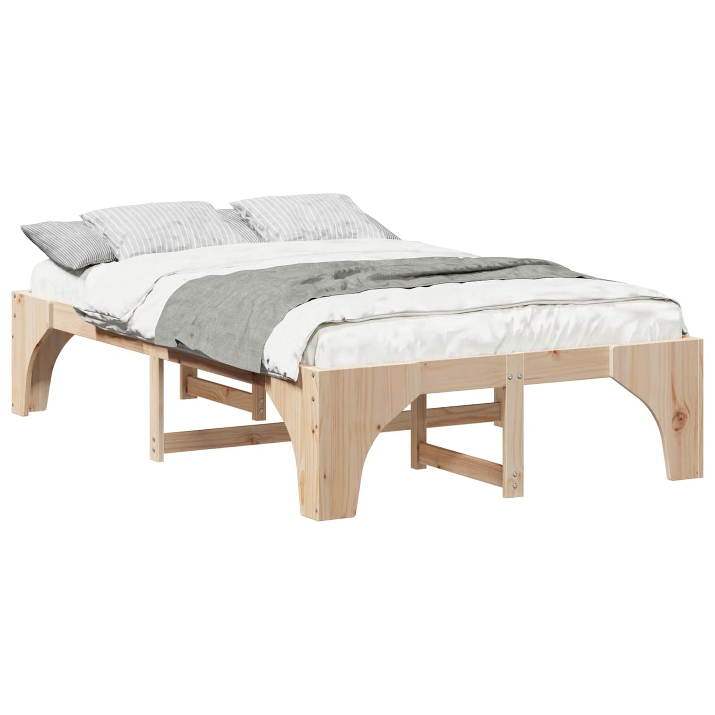 Sengestel Brun 120 x 190 cm Massiv fyrretræ