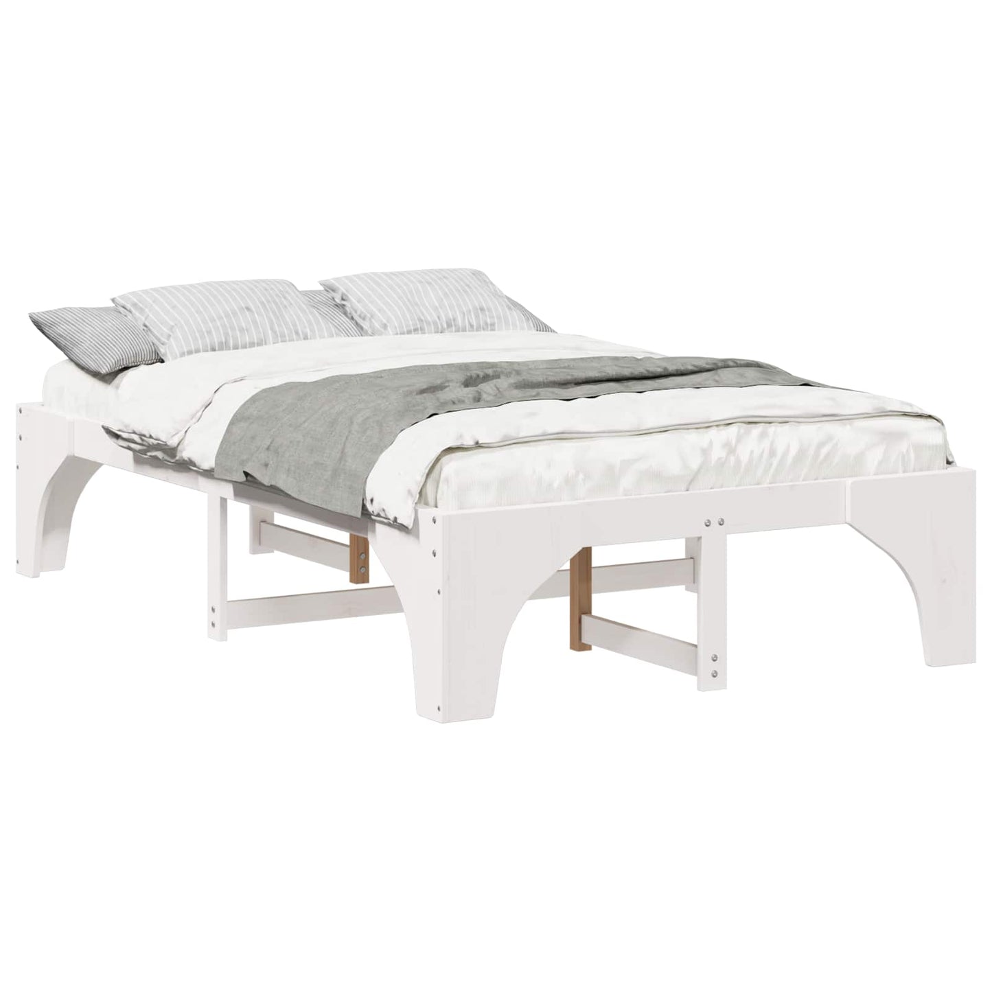Sengestel Hvid 120 x 190 cm Massiv fyrretræ