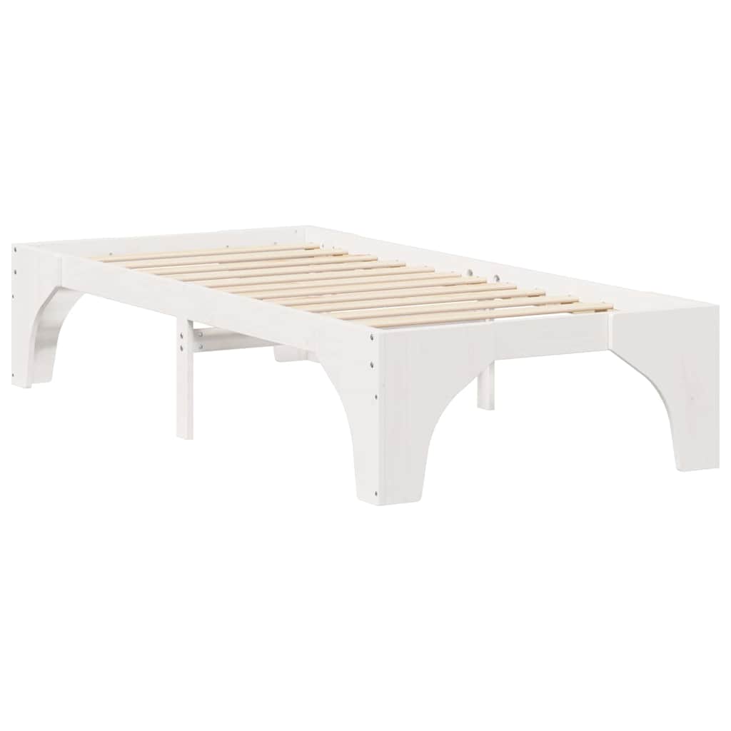 Sengestel Hvid 100 x 200 cm Massiv fyrretræ