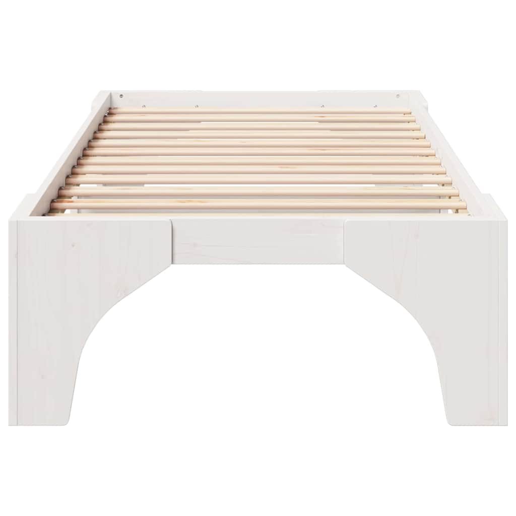 Sengestel Hvid 100 x 200 cm Massiv fyrretræ