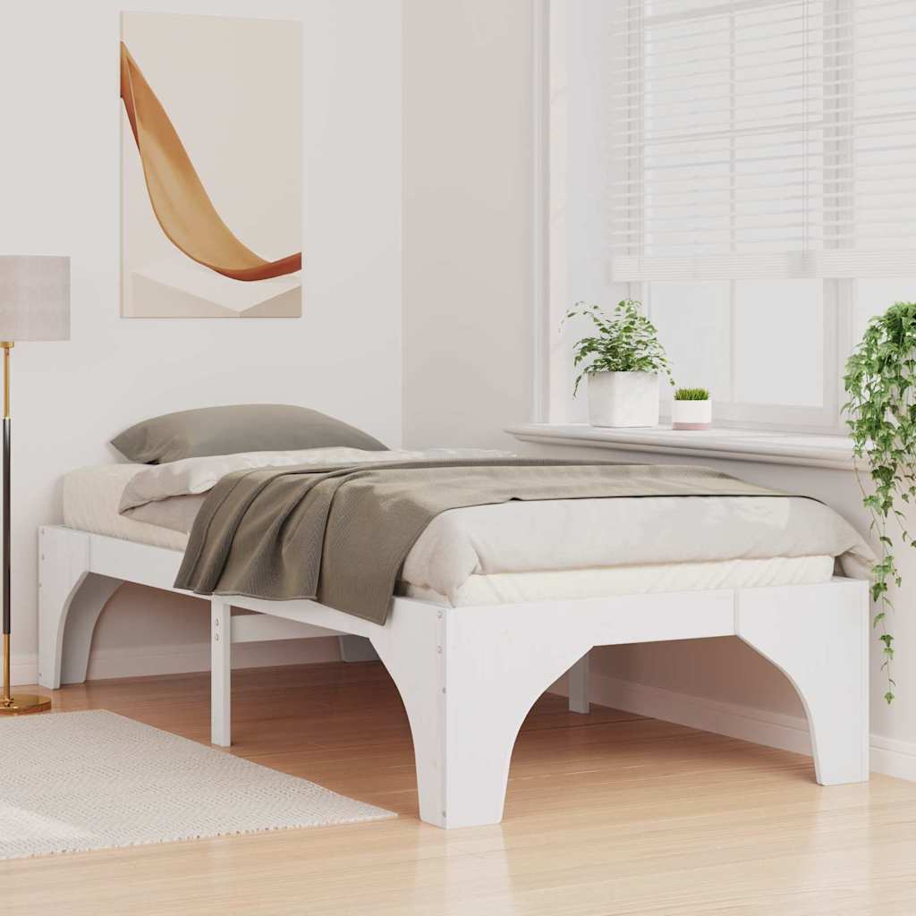 Sengestel Hvid 80 x 200 cm Massiv fyrretræ