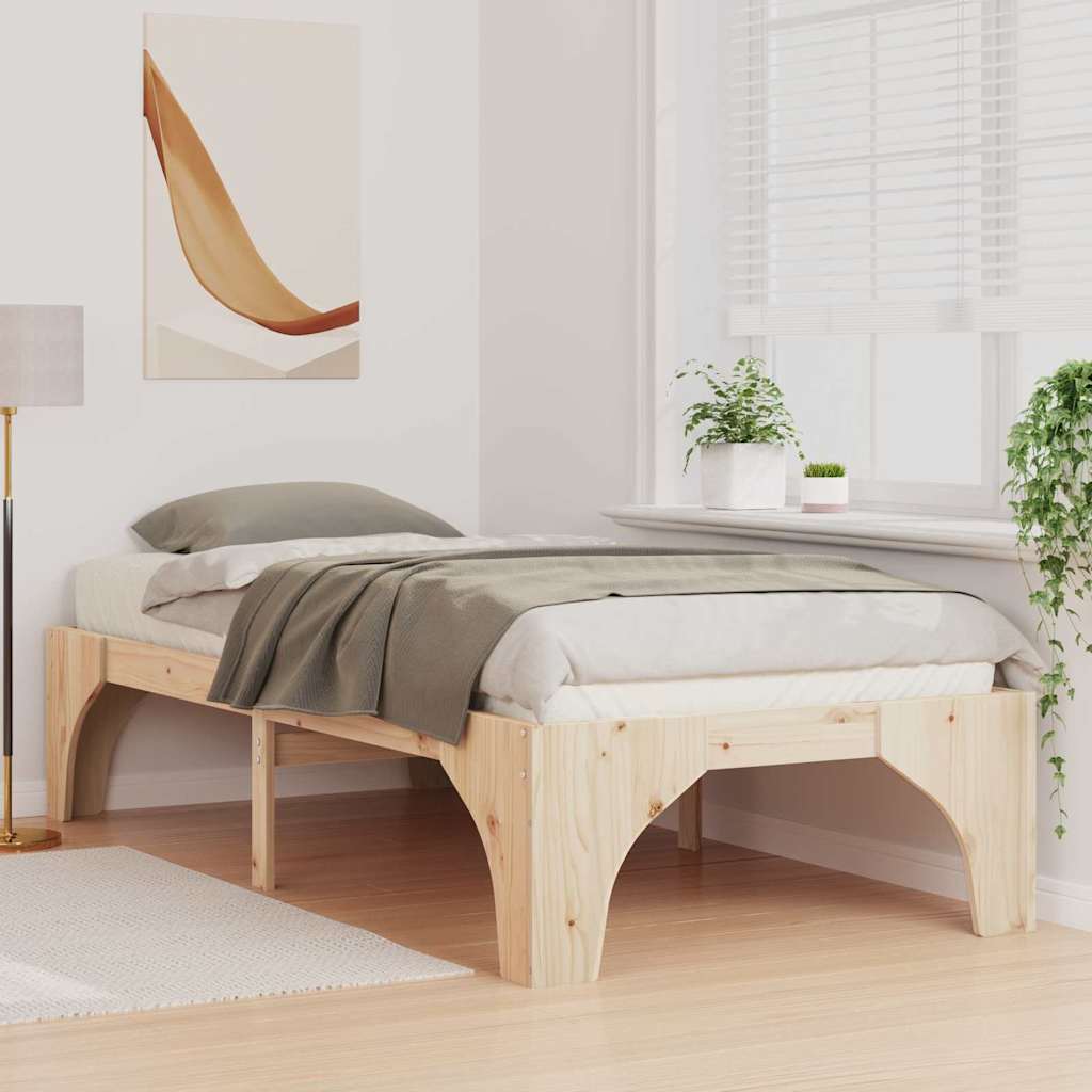 Sengestel Brun 90 x 190 cm Massiv fyrretræ