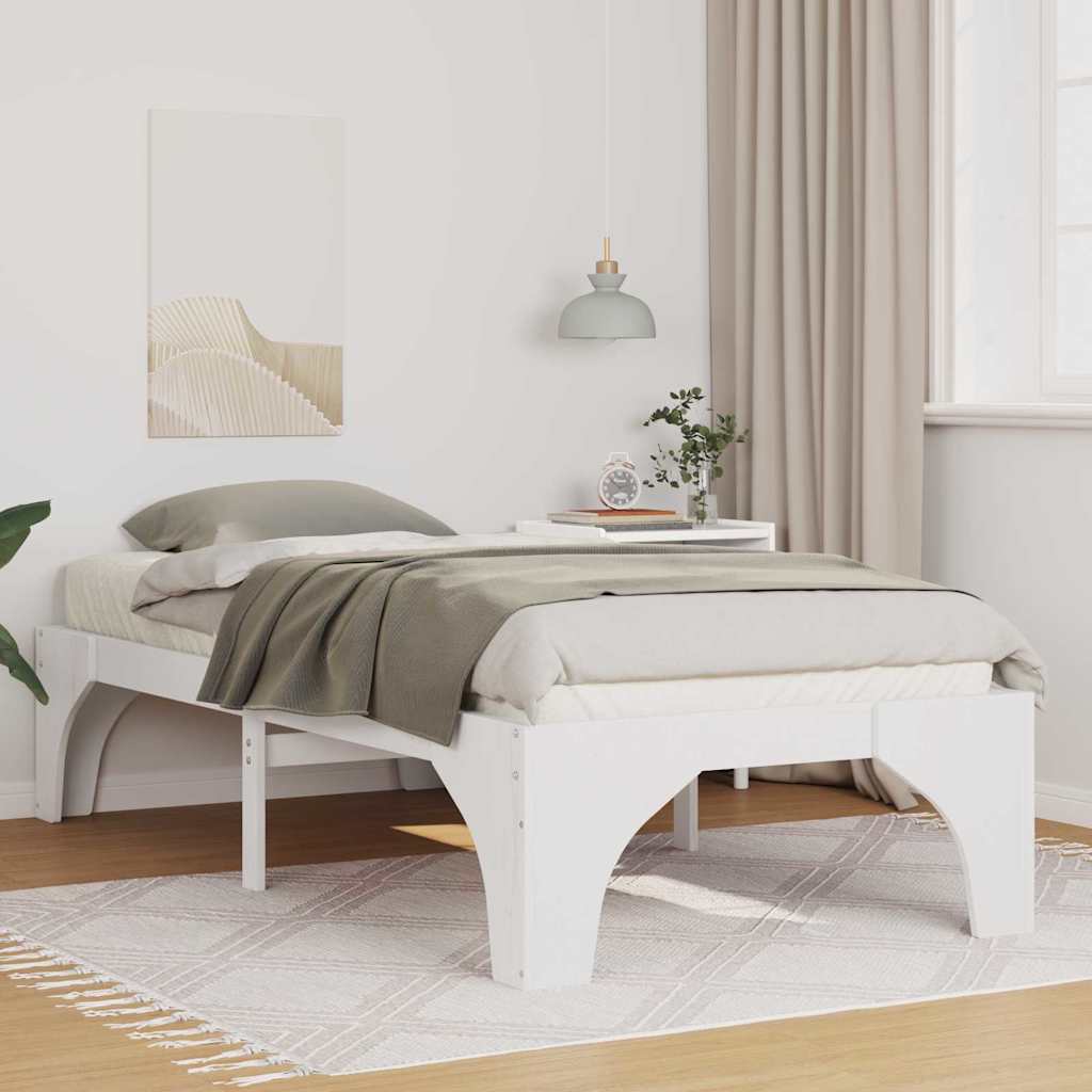 Sengestel Hvid 90 x 190 cm Massiv fyrretræ