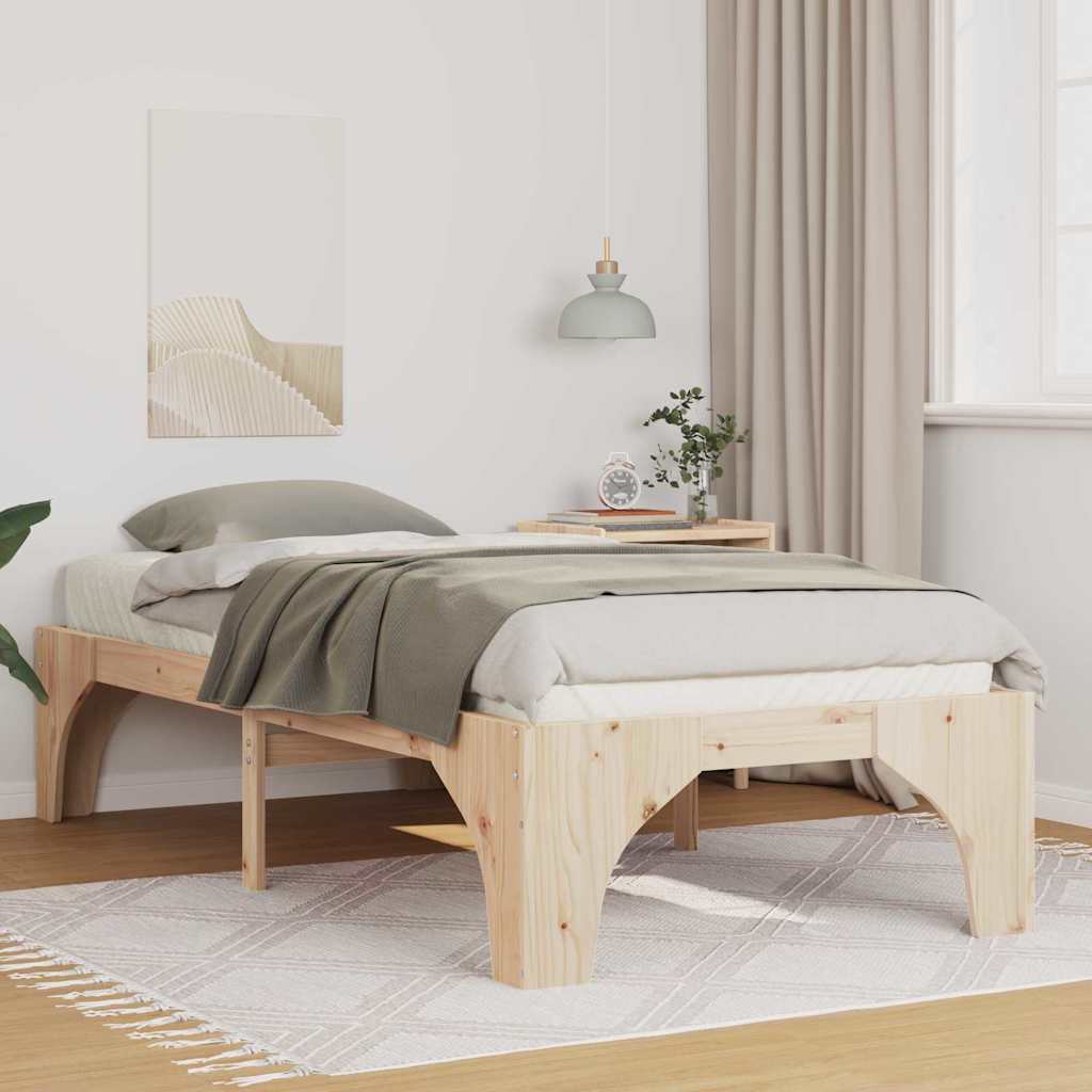 Sengestel Brun 75 x 190 cm Massiv fyrretræ