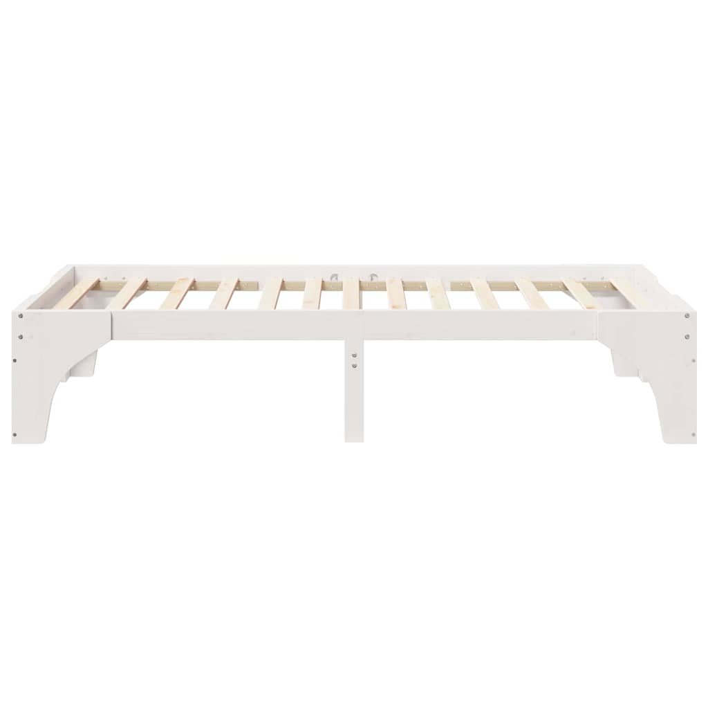Sengestel Hvid 75 x 190 cm Massiv fyrretræ